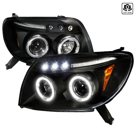 Spec-D Tuning 03-05 Toyota 4Runner Halo LED Projector Black 2LHP-4RUN03JM-TM